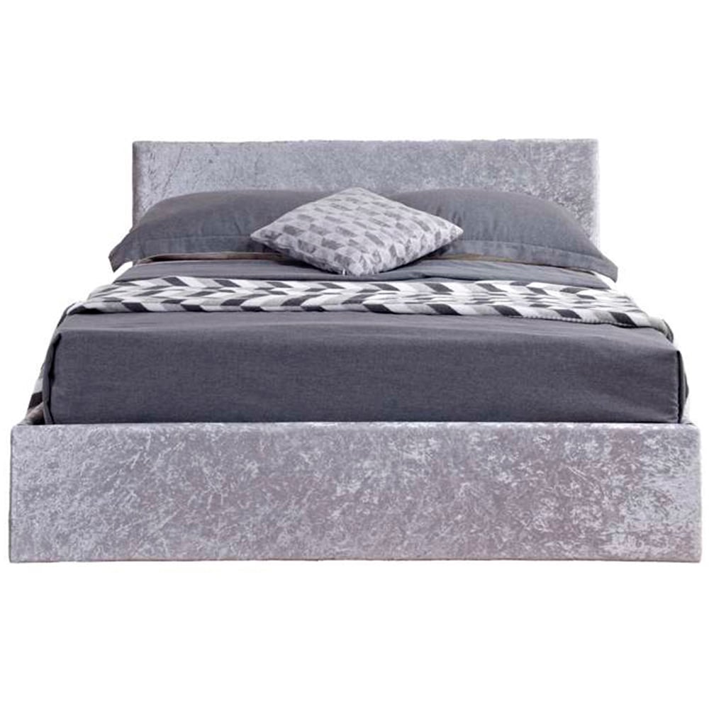 Berlin Double Steel Crushed Velvet Ottoman Bed Image 3