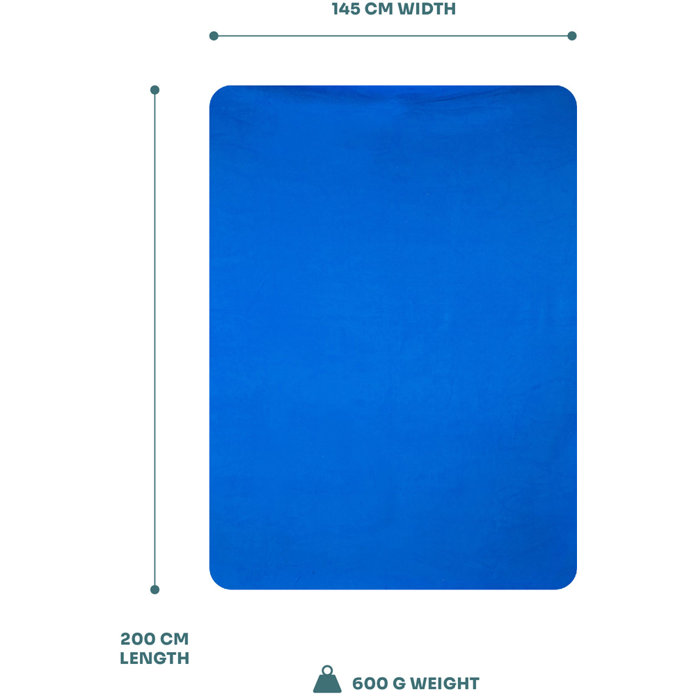 Myga Blue Fleece Yoga Blanket 200 x 145cm Image 3
