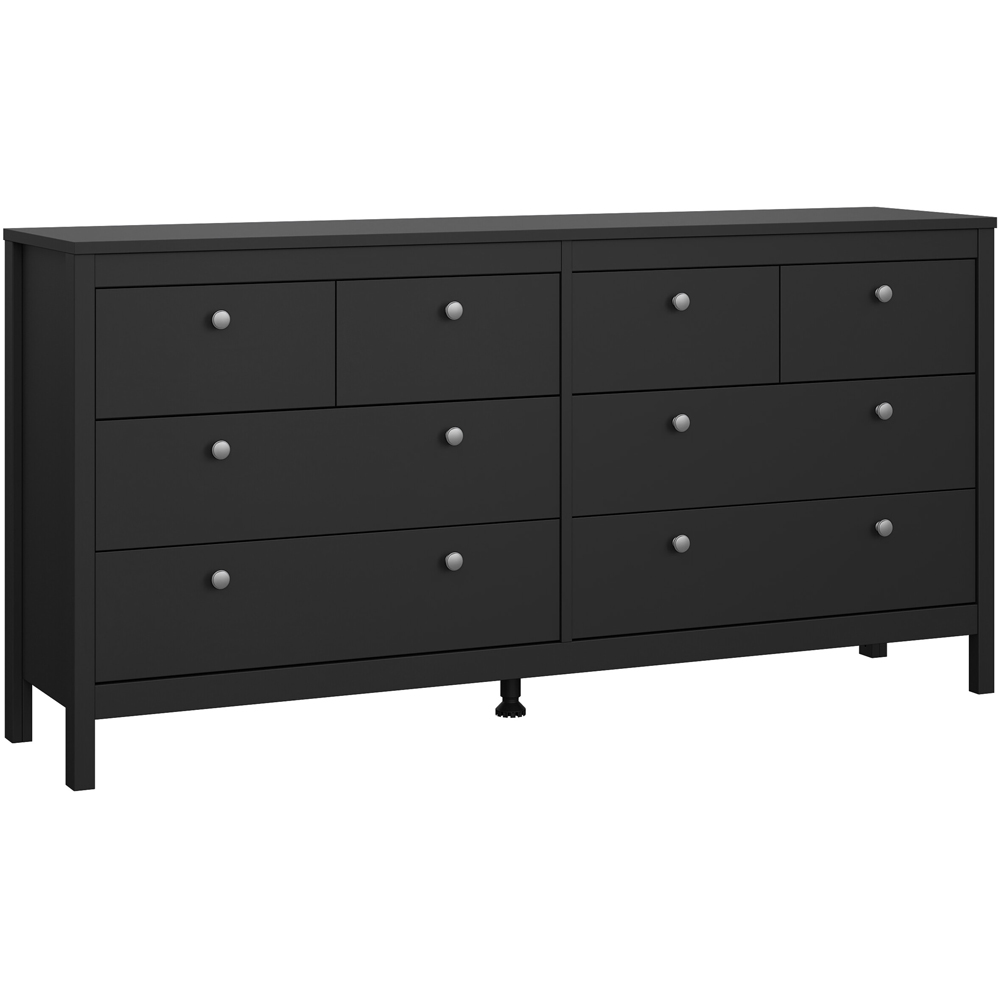 Florence Madrid 8 Drawer Matt Black Double Dresser Image 2