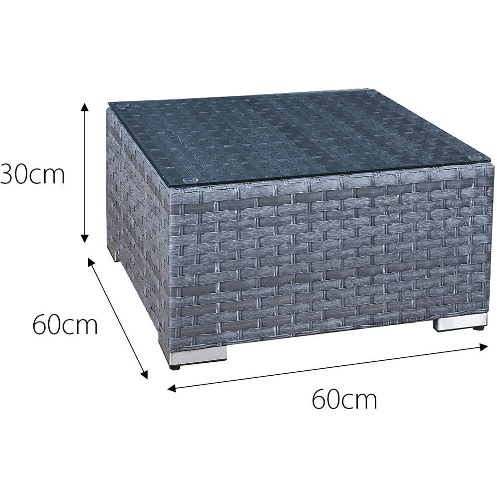 Oseasons Malta Ocean Grey Rattan Coffee Table Image 3