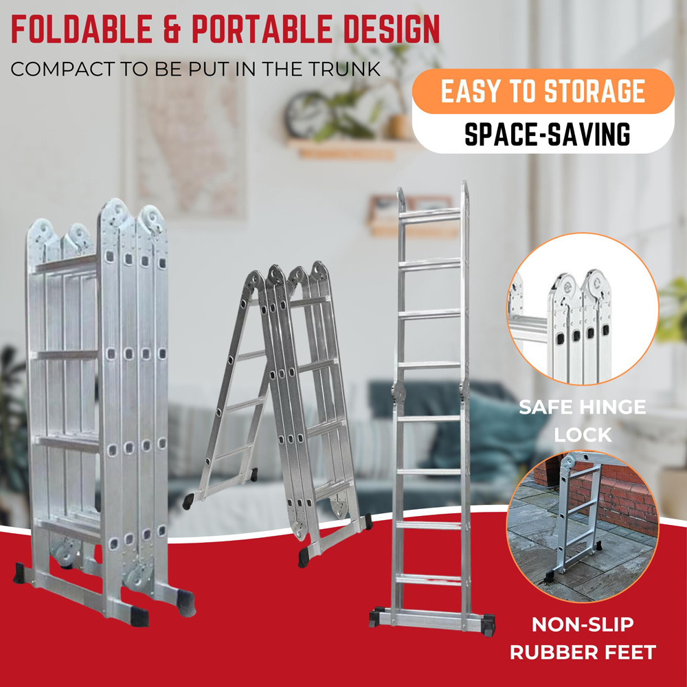 Samuel Alexander Aluminium Multi-Position Foldable Work Platform Ladder 4.6m Image 5