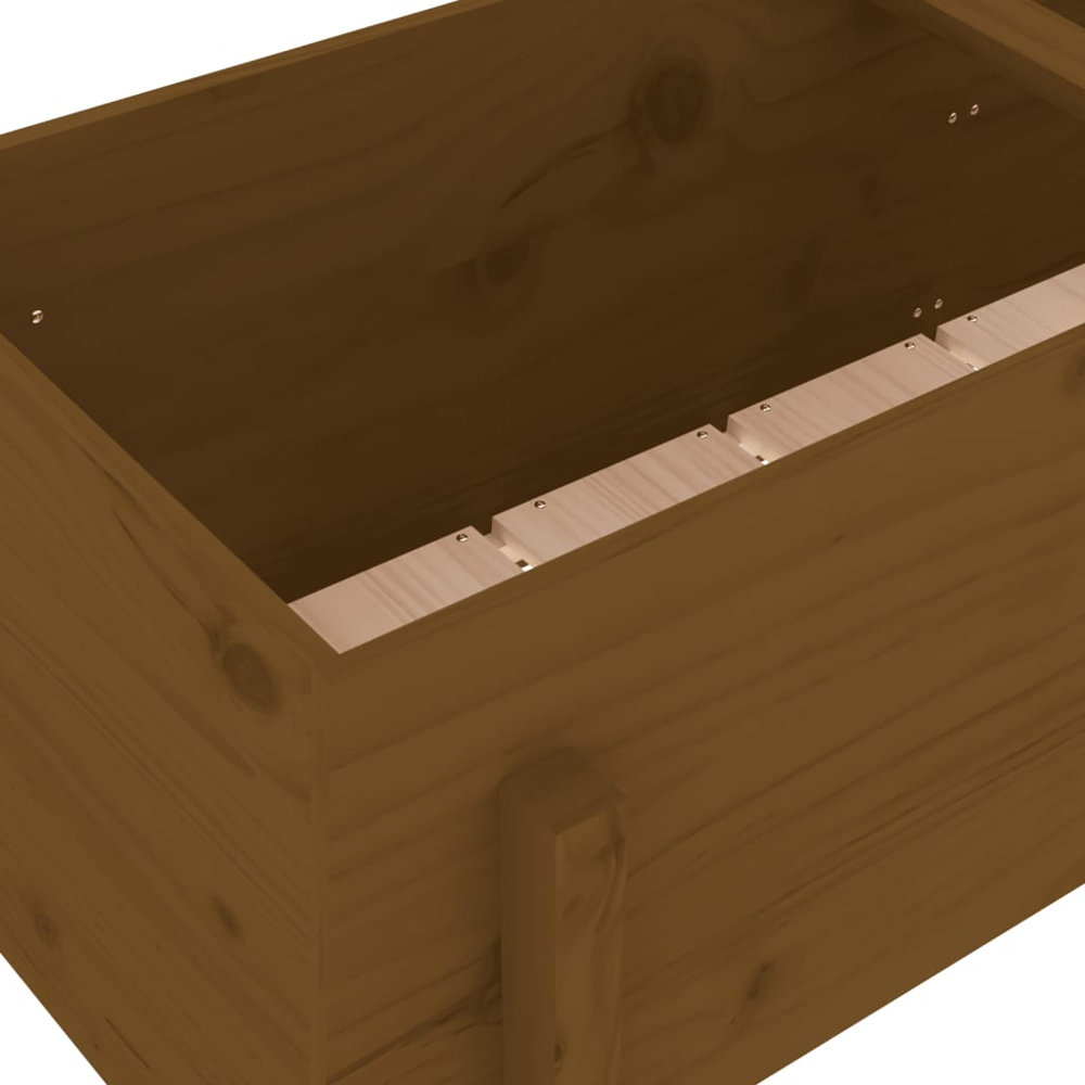 vidaXL Honey Brown Solid Pine Wood Raised Garden Bed 57 x 121 x 50cm Image 6