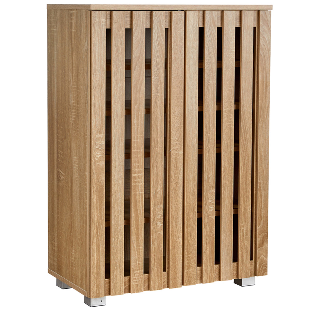 Home Source Halden 2 Door Oak Shoe Cabinet with Adjustable Shelves Image 2
