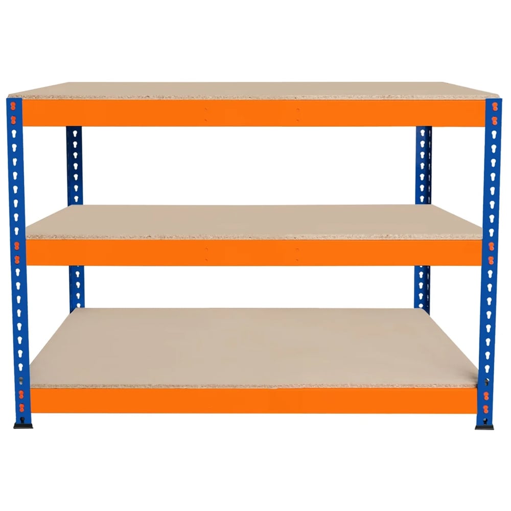 MonsterShop S-Rax 3 Shelf Blue and Orange Workbench 120 x 60cm Image 3