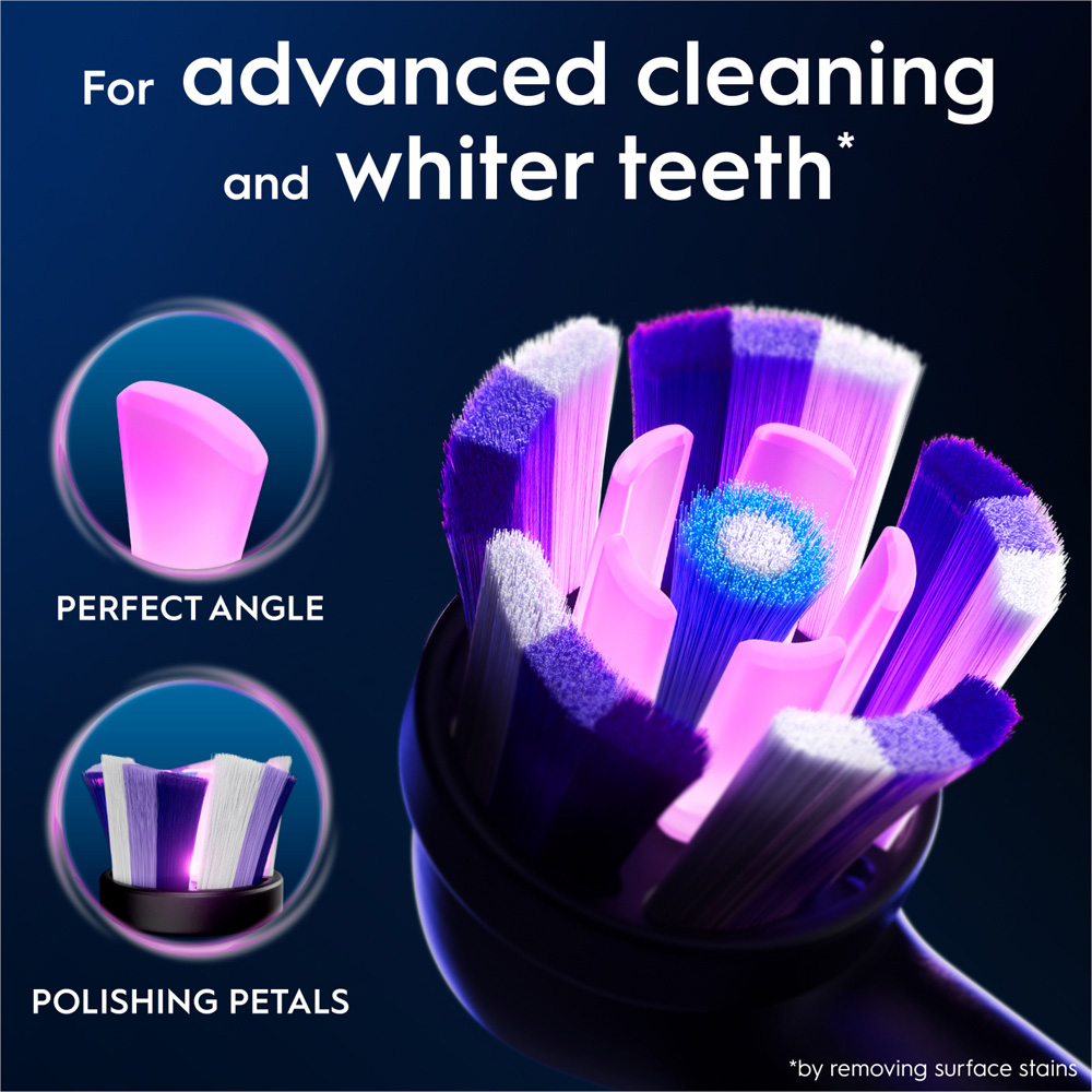 Oral-B iO Radiant White and Black Toothbrush Refill Head 4 Pack Image 6
