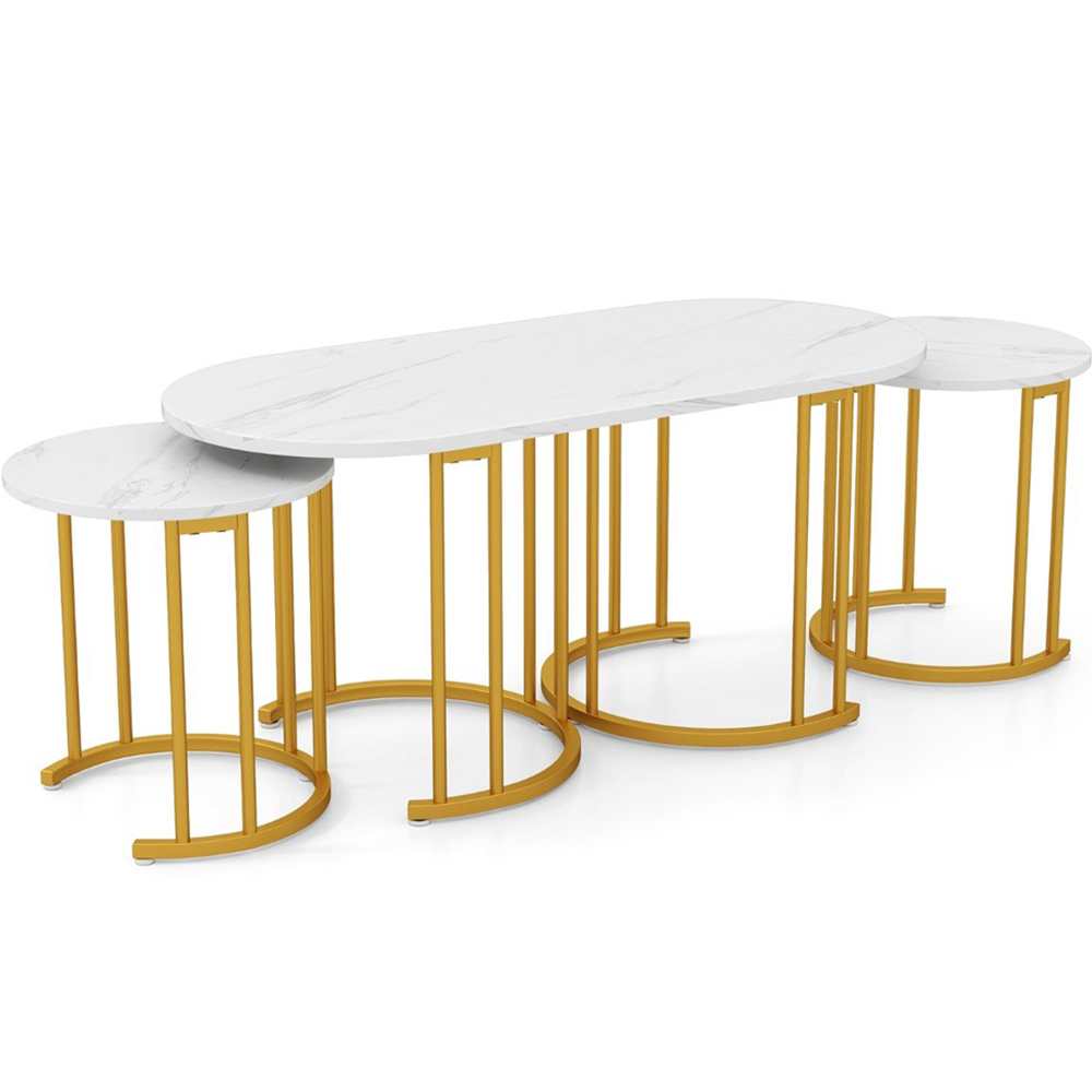 Costway White Stacking Side Table Image 4