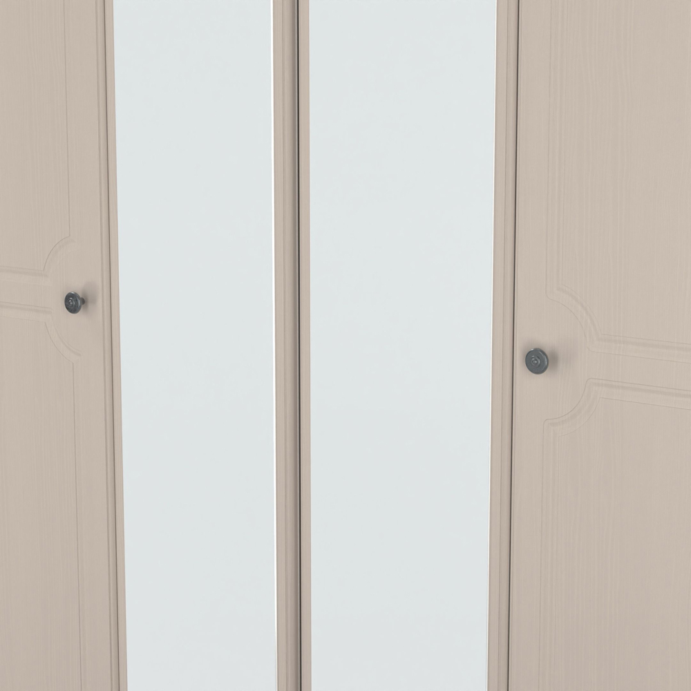 Crowndale Pembroke 4 Door Kashmir Ash Mirror Wardrobe Ready Assembled Image 8