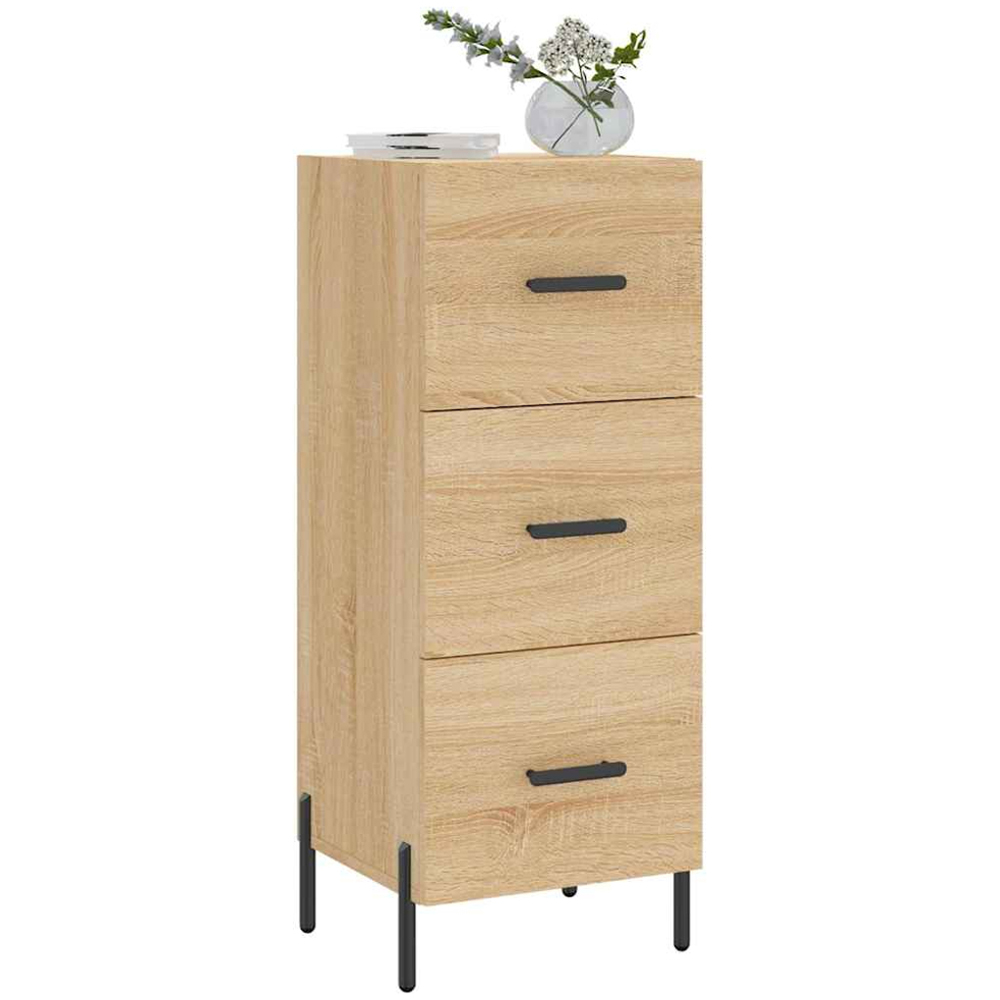 vidaXL 3 Drawer Sonoma Oak Sideboard Image 3