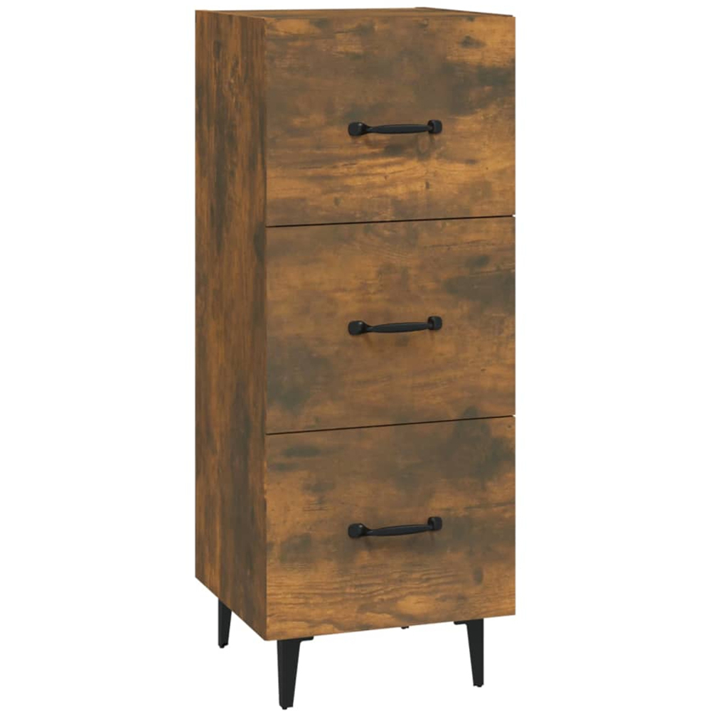 vidaXL 3 Drawer Smoked Oak Sideboard Image 2