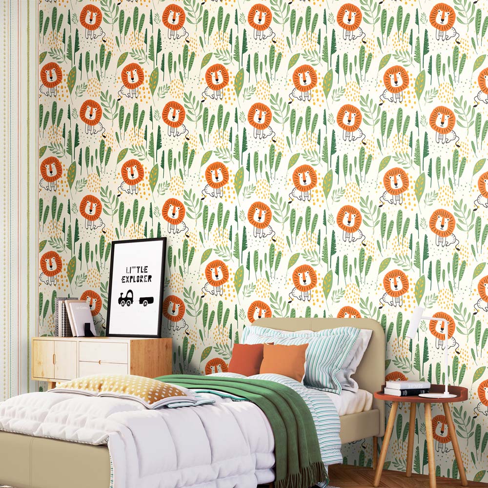 Hoopla Walls Peekaboo Happy Lion Ginger Wallpaper Image 2