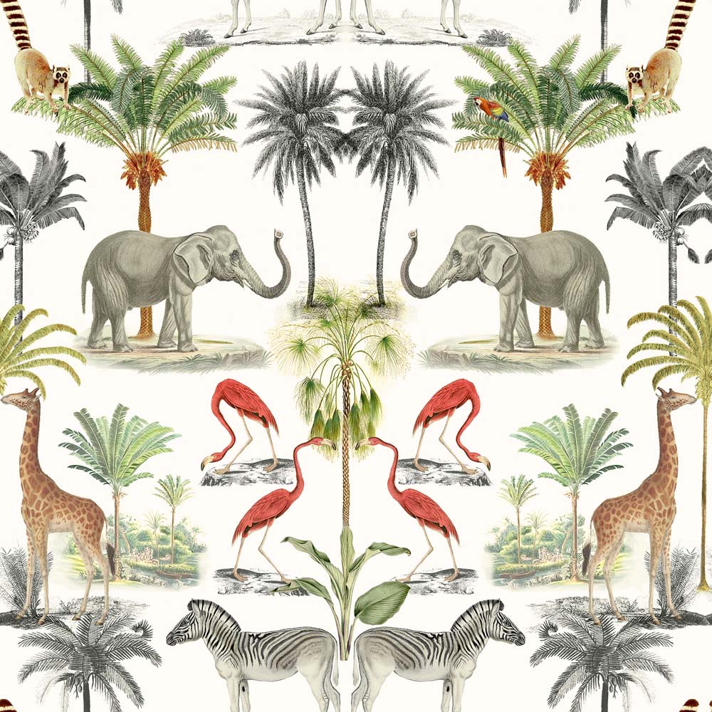 Arthouse Mirrored Animals Multicolour Wallpaper Image 1
