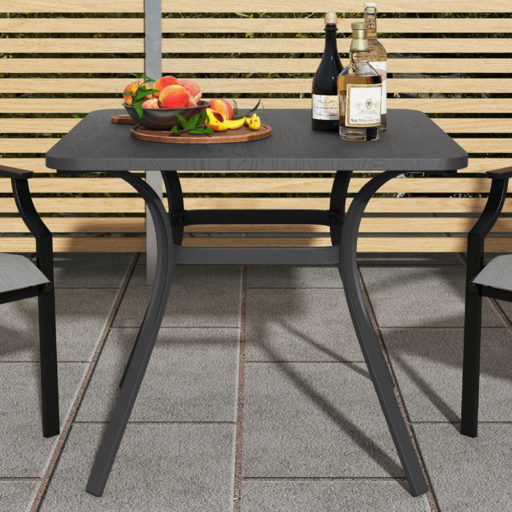 Costway 4 Seater Garden Dining Table Grey Image 1