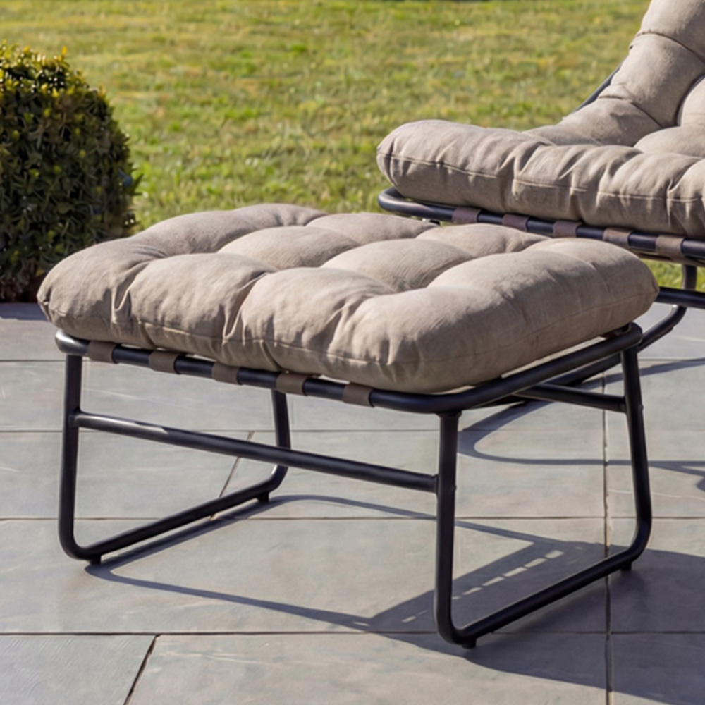 Artemis Home Solace Light Brown Garden Rocking Chair with Stool Image 2