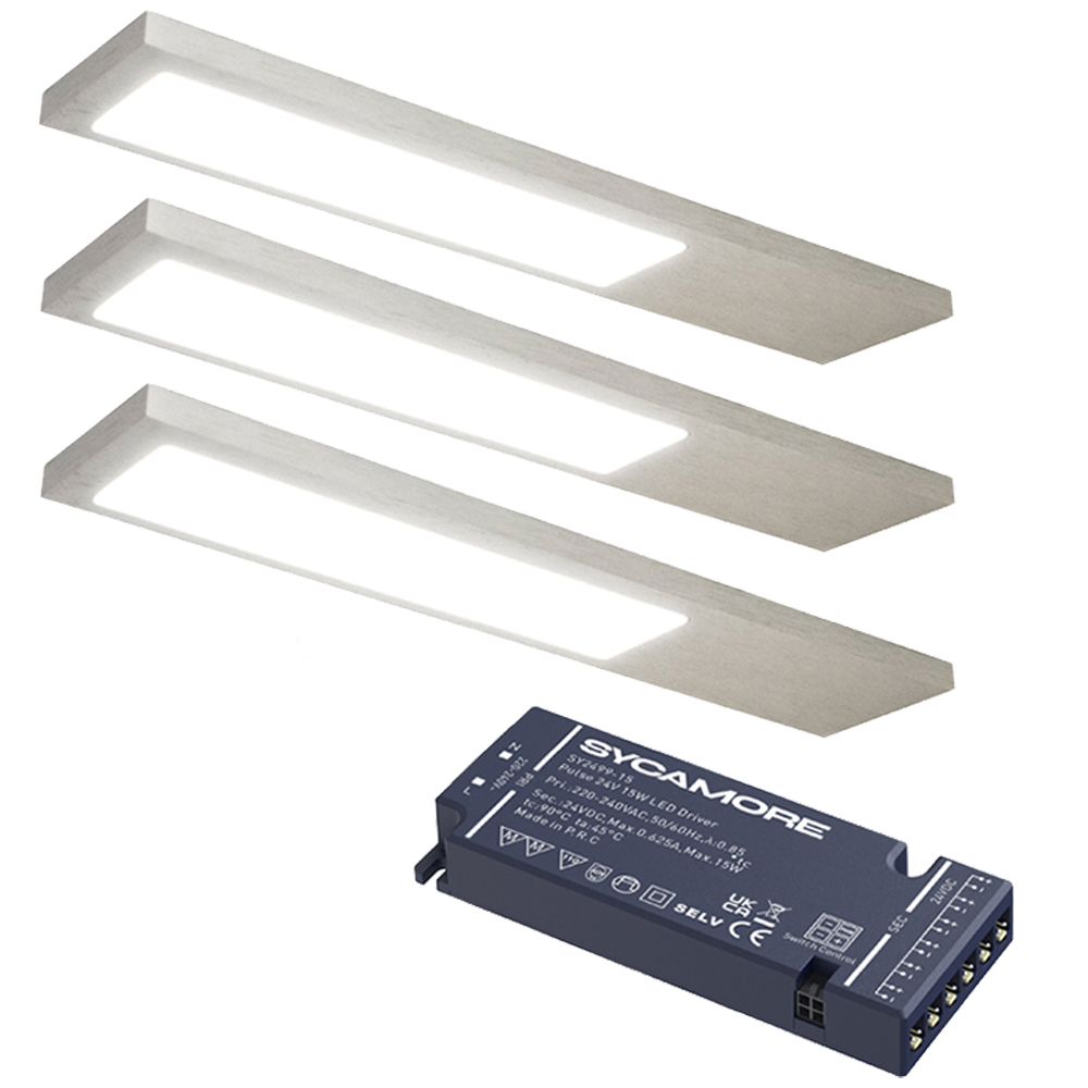 Sorrelis Zyra Aluminium Rectangle Slim 3 Cool White Light Kit Image 1