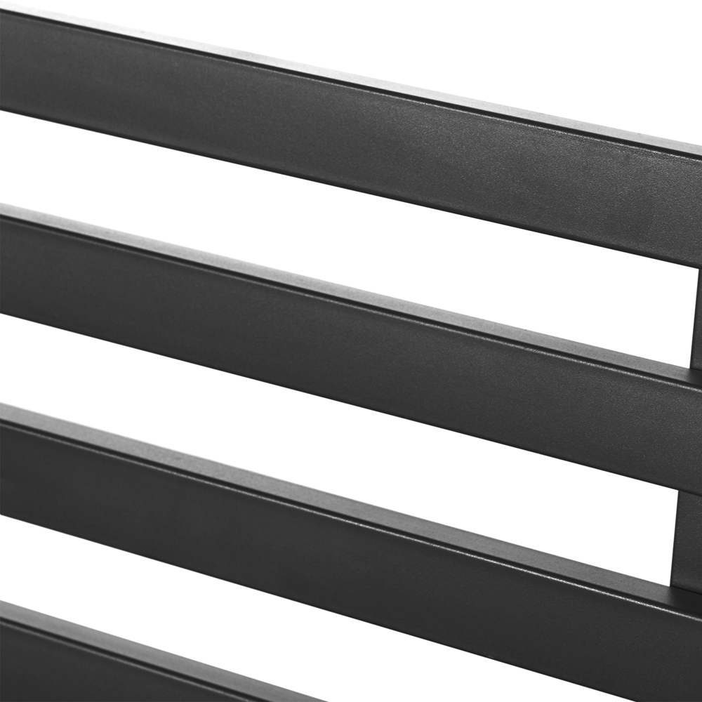 Outsunny 2 Seater Black Metal Garden Bench Image 4