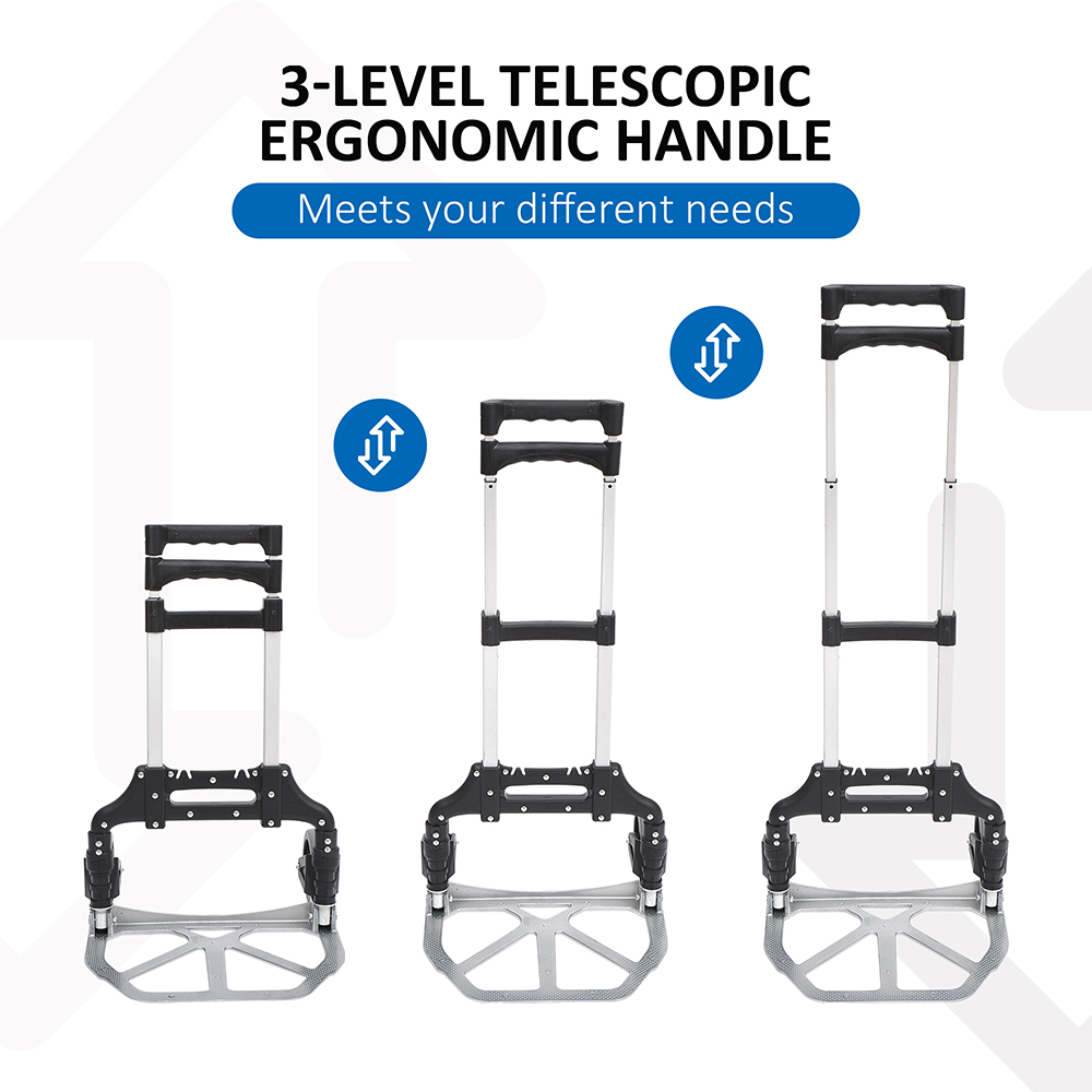 HOMCOM Aluminium Heavy Duty Foldable Hand Truck Trolley 70kg Image 8