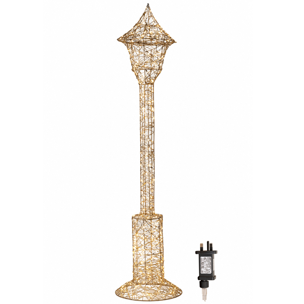 Samuel Alexander 400 Warm White LED Gold Twist Lamp Post Outdoor Christmas Decoration 4ft Image 2