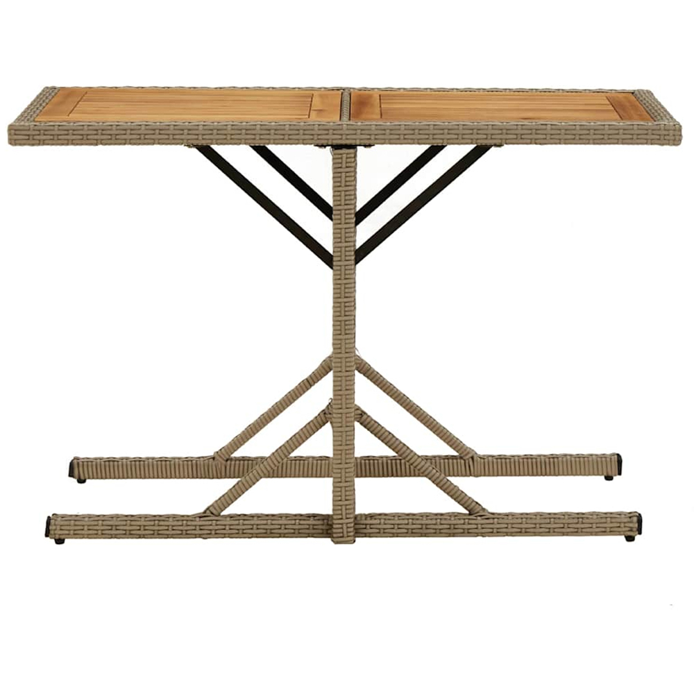 vidaXL 4 Seater Acacia Wood Rectangular Outdoor Dining Table Beige Image 2