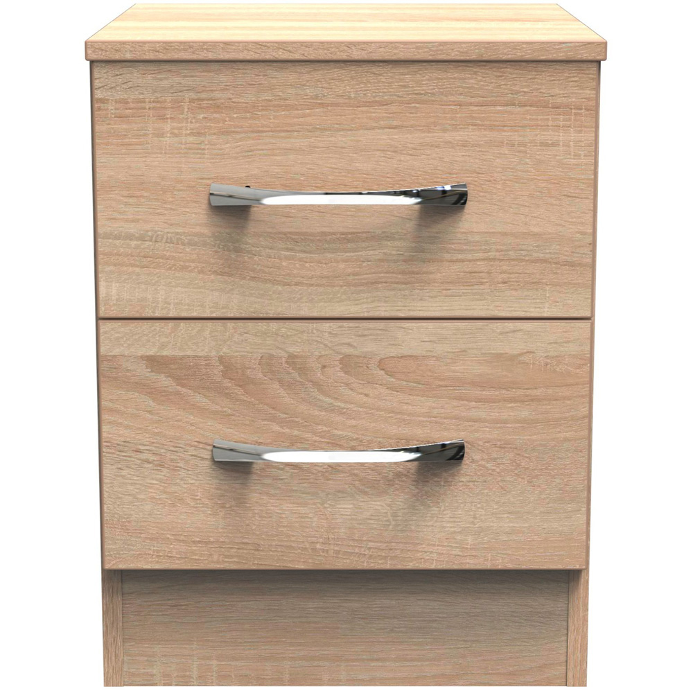 Crowndale Avin 2 Drawer Bardolino Oak Bedside Cabinet Image 3