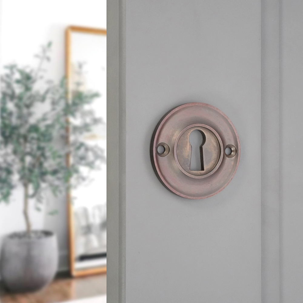Spira Brass Slimline Standard Aged Bronze Escutcheon Image 2