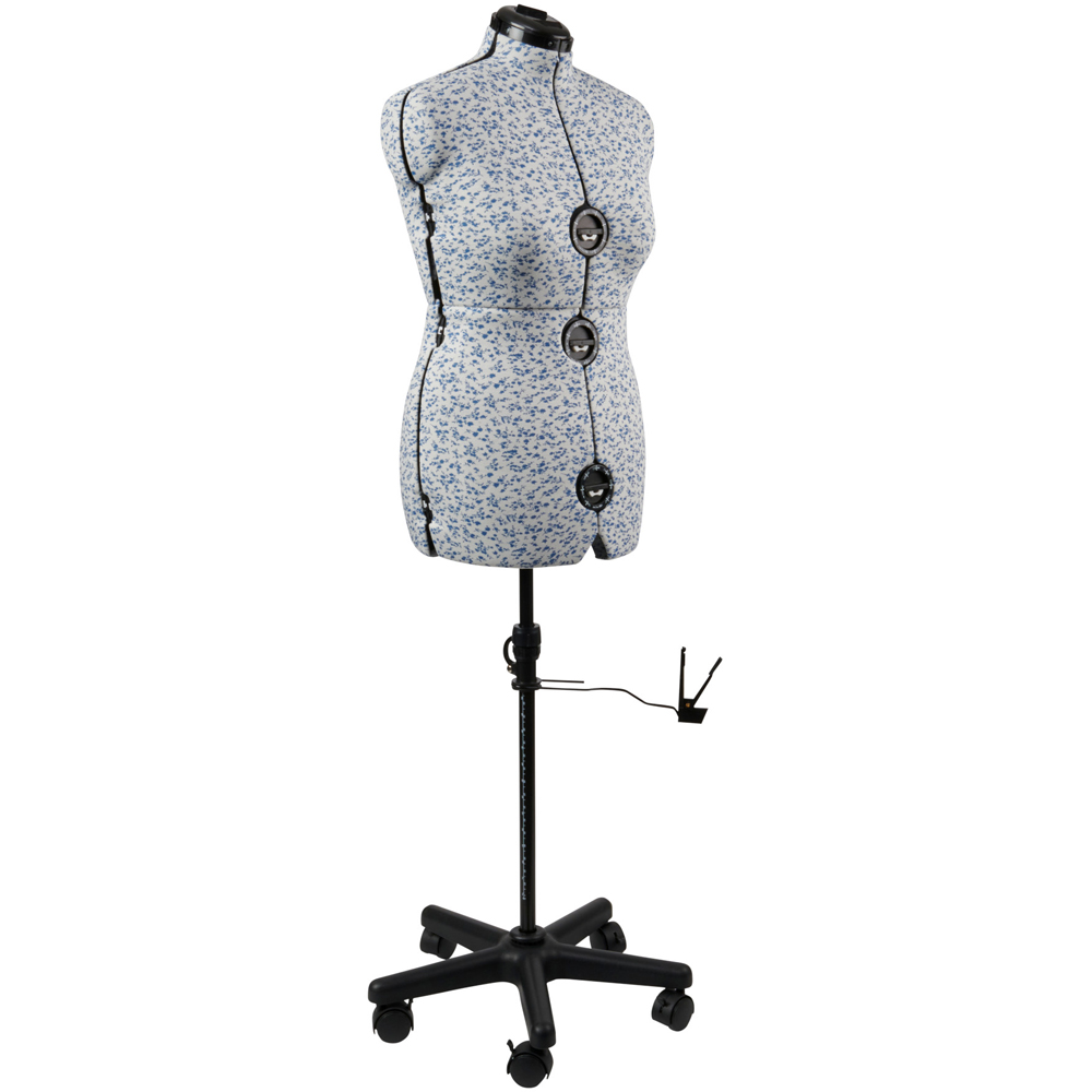 Sewing Online 5919B Ditsy Blue Adjustable 8-Part Dressmakers Dummy with Hem Marker Medium Image 1