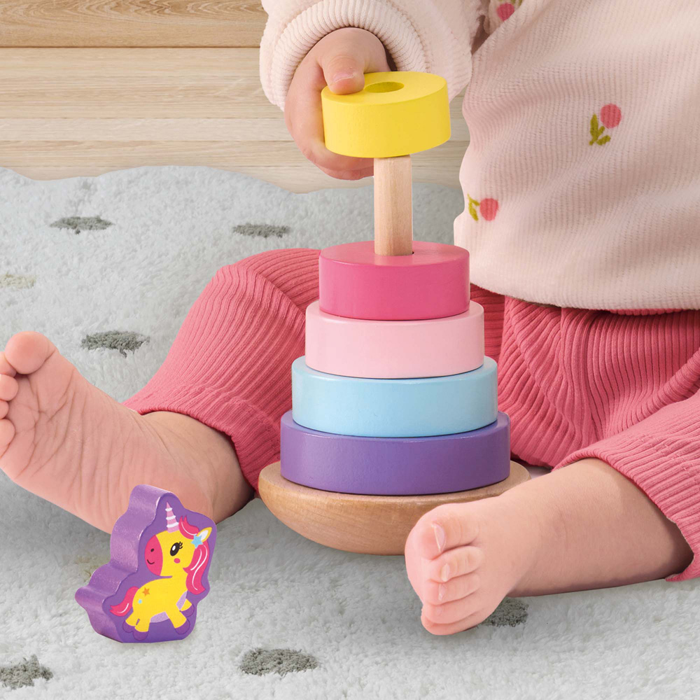 SES Creative Tiny Talents Unicorn Wooden Stacking Tower Image 4