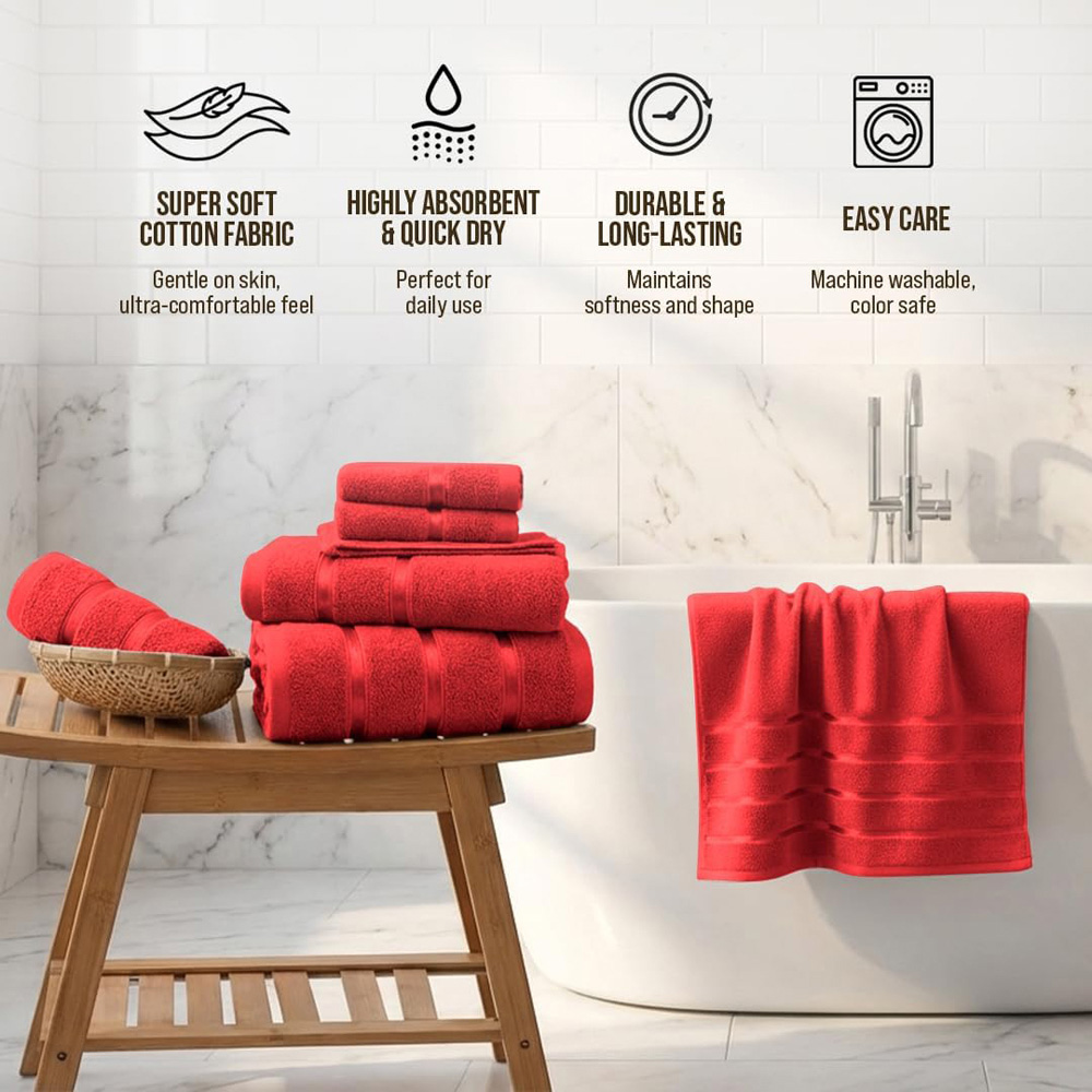 Smart Living Boston 8 Piece Red Towel Bale Set Image 5