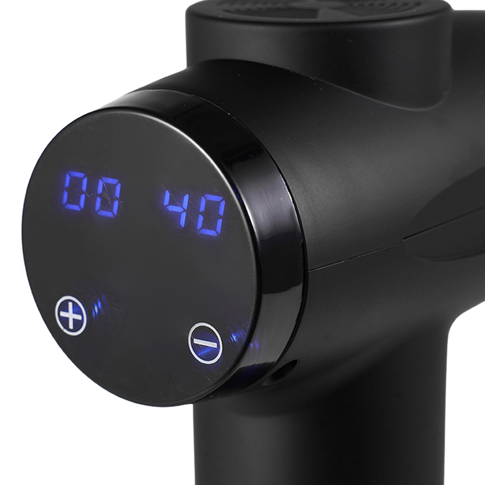 H&O Direct 30 Speed Electric Handheld Percussion Massage Gun with 6 Heads Image 4