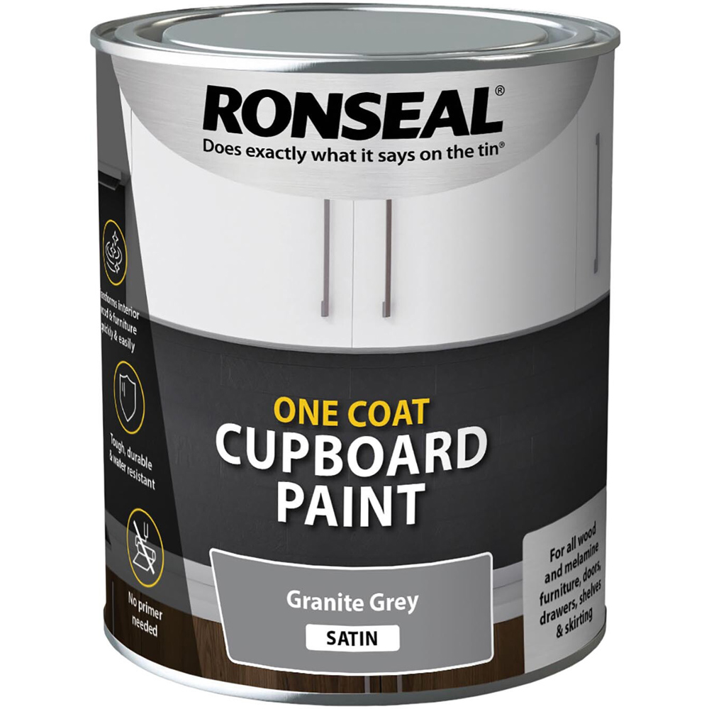 Ronseal Granite Grey Satin One Coat Cupboard Paint 750ml Image 2