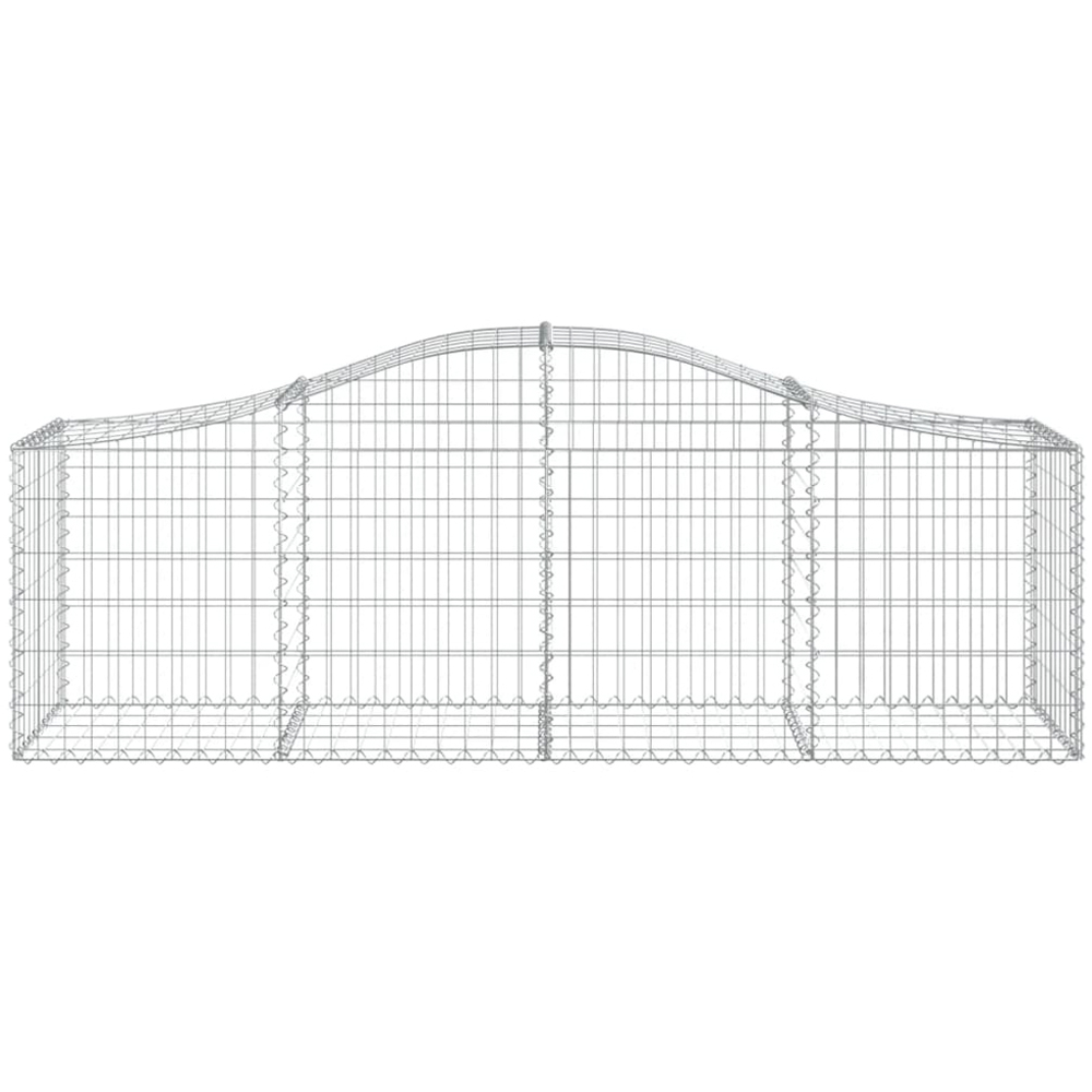 vidaXL Silver Galvanised Iron Arched Gabion Basket 200 x 50 x 60/80cm 11 Pack Image 4