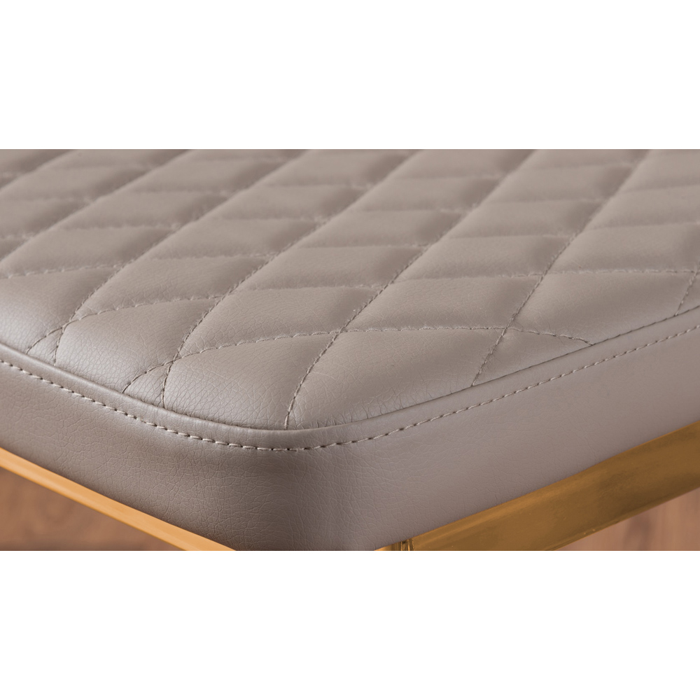 Furniturebox Valera Set of 6 Cappuccino and Gold Faux Leather Dining Chair Image 6