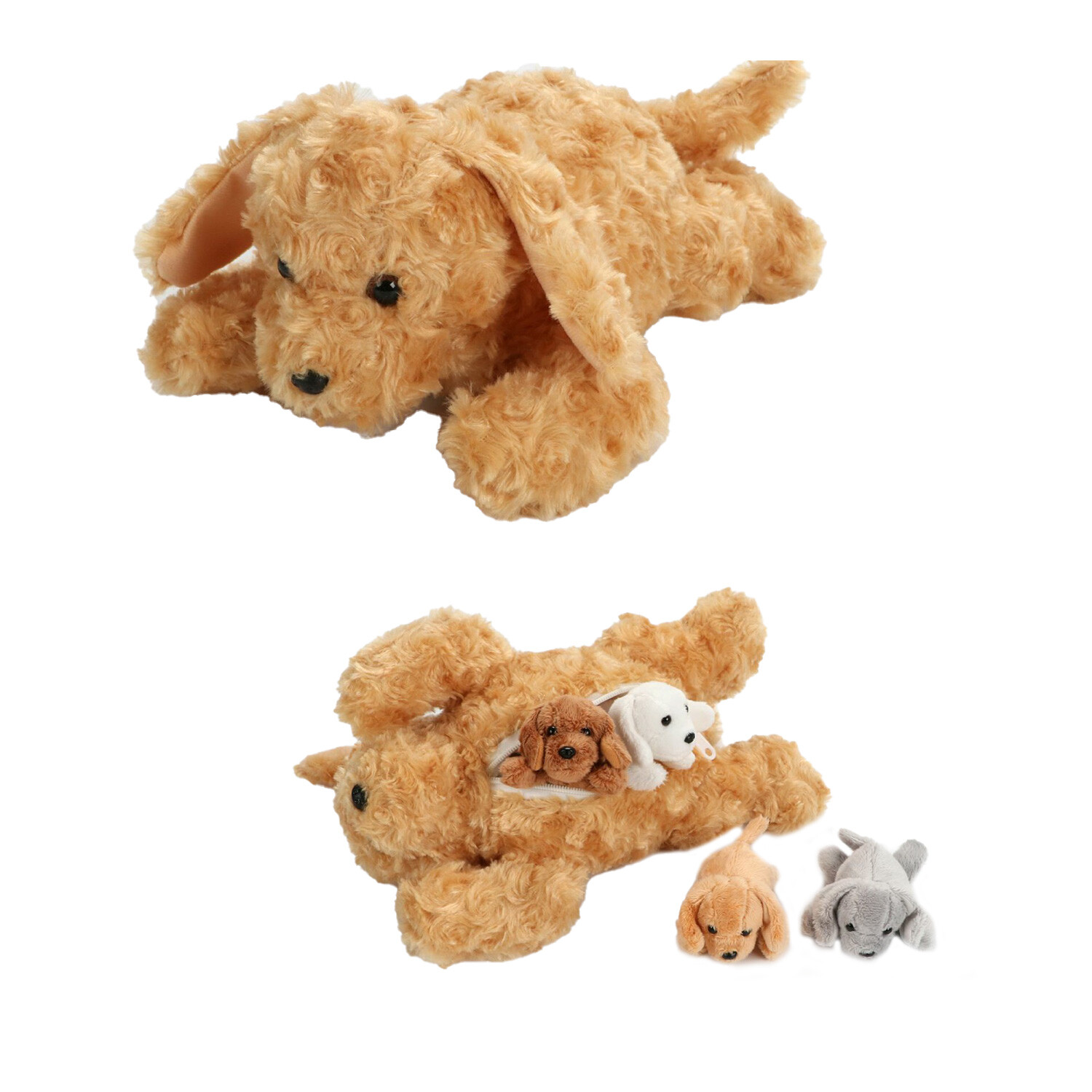 Puppy Plush Toy Set - Brown Image