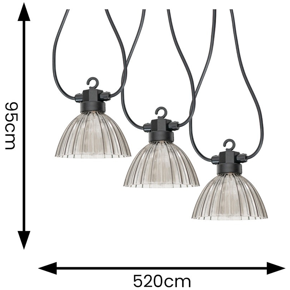 ValueLights Smoked Pleated LED Battery Operated Outdoor Garden String Light 6 Pack Image 5