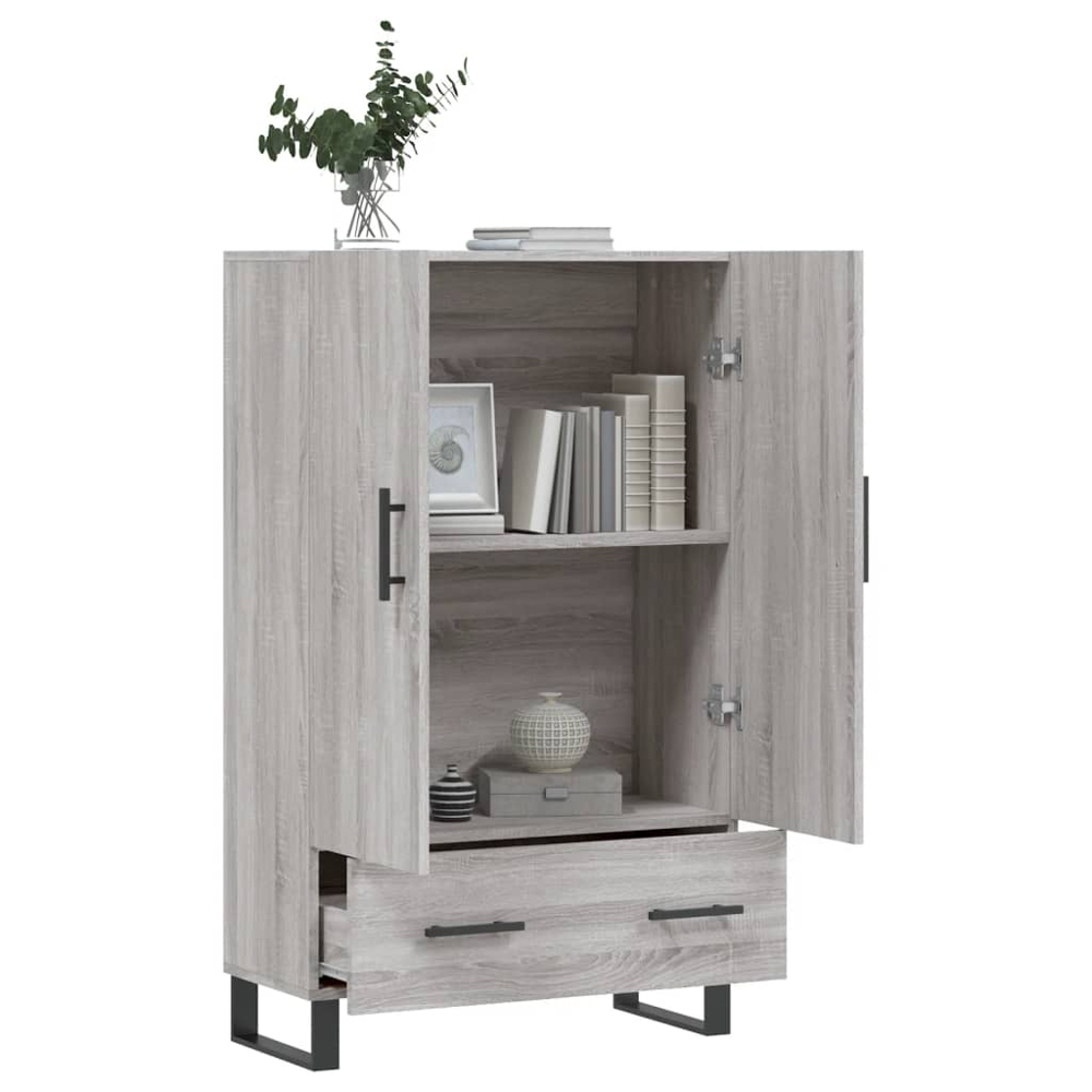 vidaXL 2 Door Single Drawer Grey Sonoma Highboard Image 4
