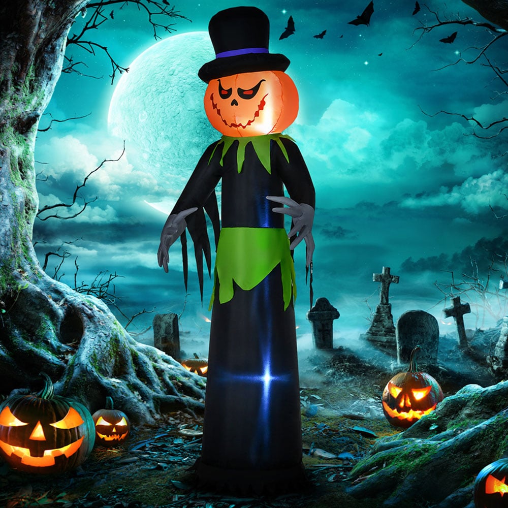 Outsunny Pumpkin Ghost Inflatable Halloween Decoration 8ft Image 2