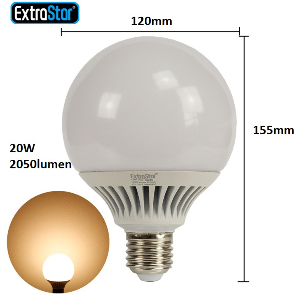 ExtraStar E27 20W G120 Ball LED Light Bulb Image 3