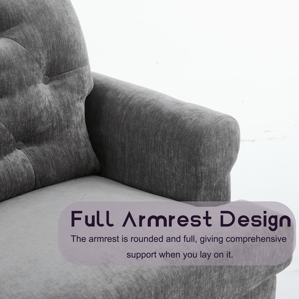 Furniture One 2 Seater Grey Mid Century Sofa Set Image 6