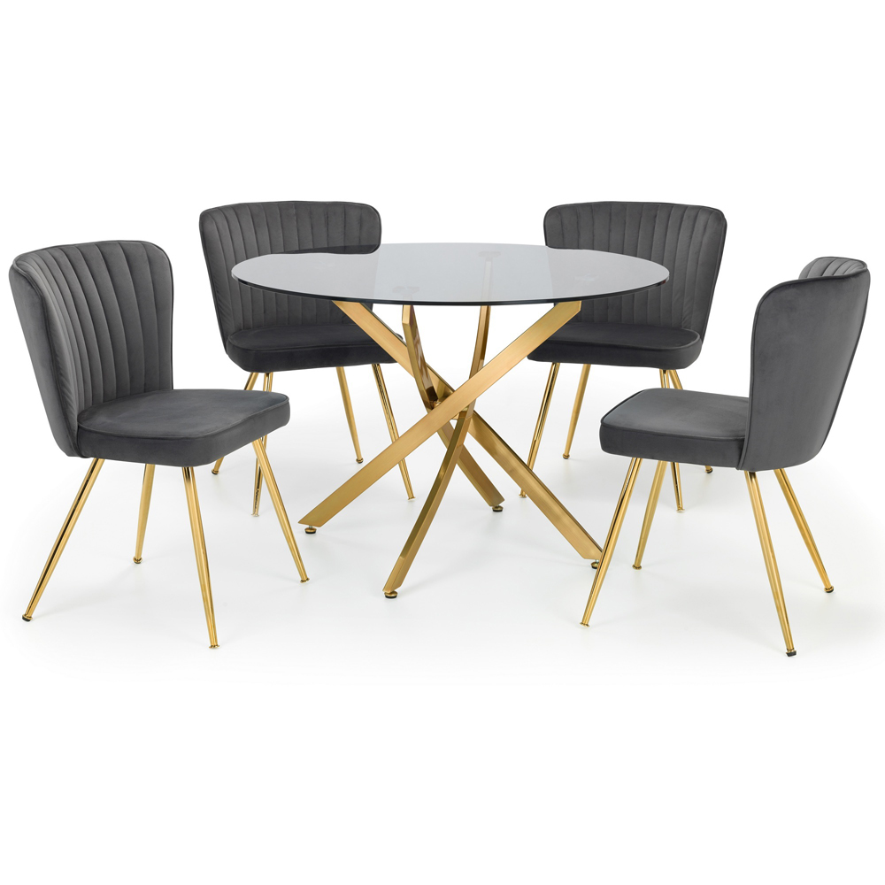 Julian Bowen Cannes Set of 2 Grey Dining Chairs Image 8