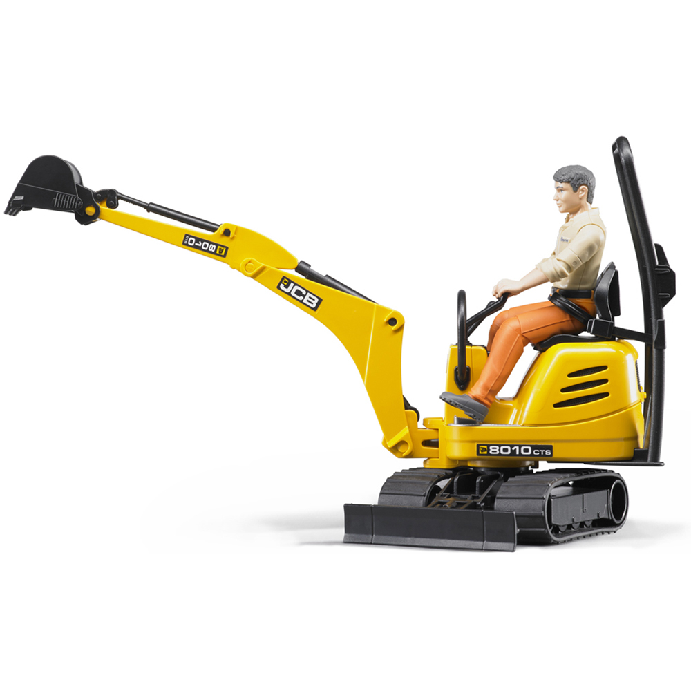 Bruder Kids bworld 8010 CTS JCB Micro Excavator and Construction Worker Playset Model Image 2