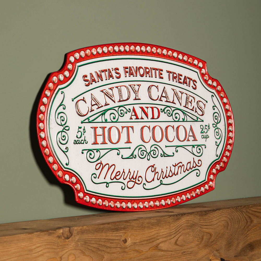 Samuel Alexander Red and White Christmas Candy Canes Metal Sign Decoration 62cm Image 4
