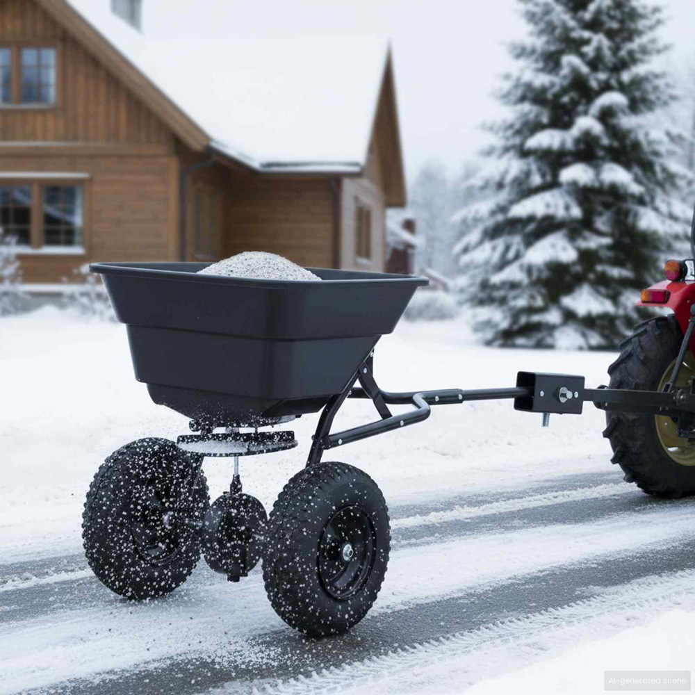 vidaXL Black Lawn Spreader 74 x 53 x 108cm Image 3