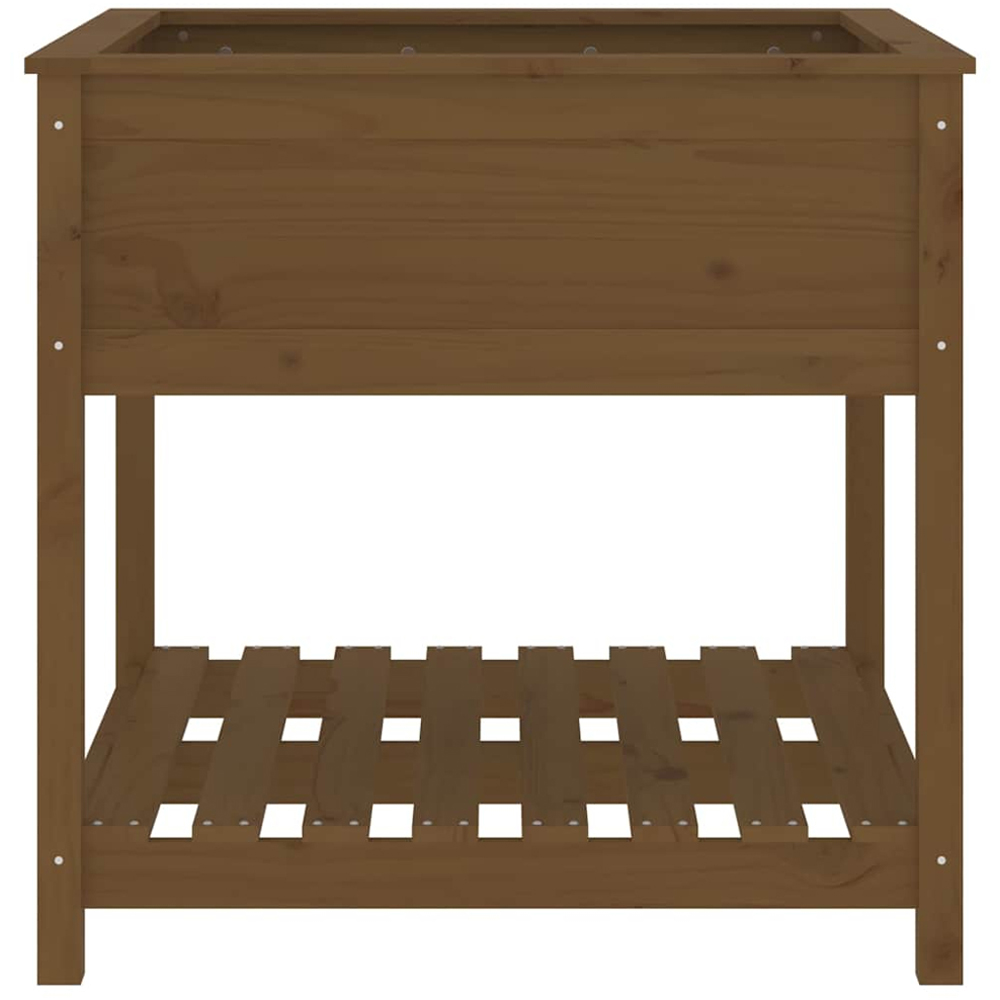 vidaXL Honey Brown Solid Pine Wood Garden Planter with Shelf 81 x 82.5 x 82.5cm Image 4
