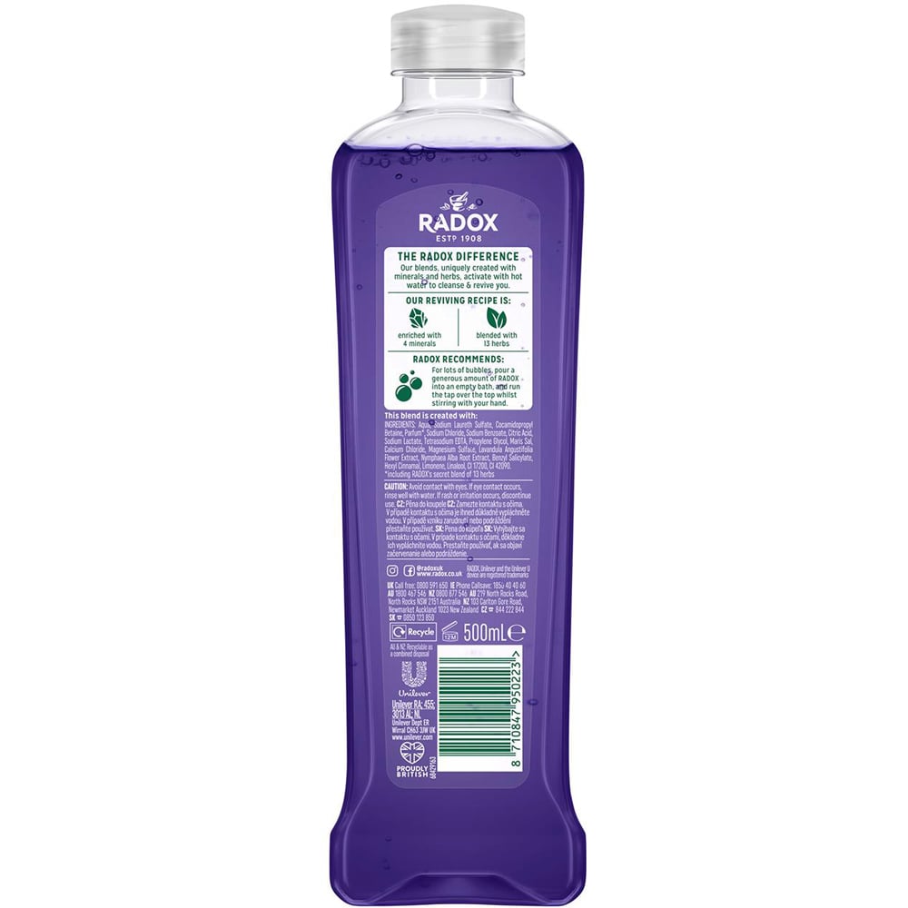 Radox 100% Nature Inspired Fragrance Feel Relaxed Bath Soak 500ml 6 Pack Image 4