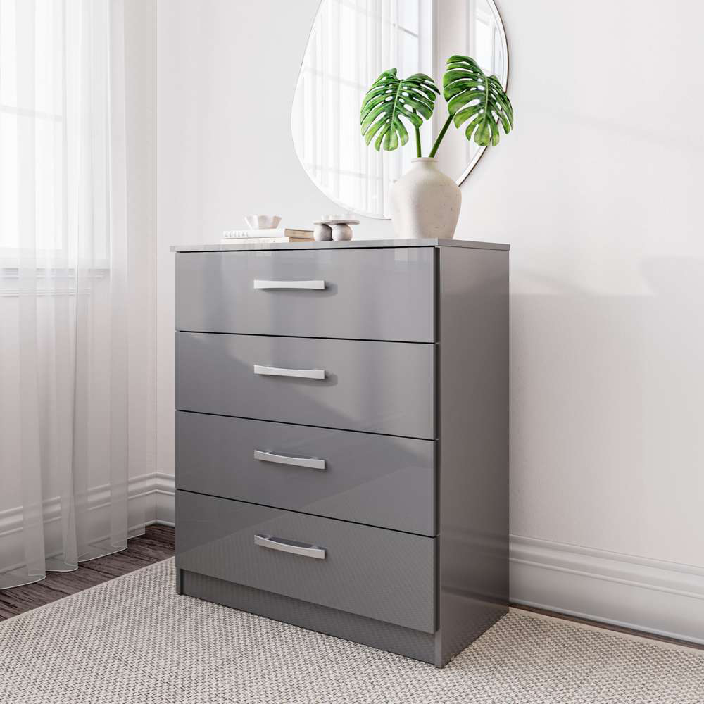 Lynx 4 Drawer Grey Chest of Drawers Image 3