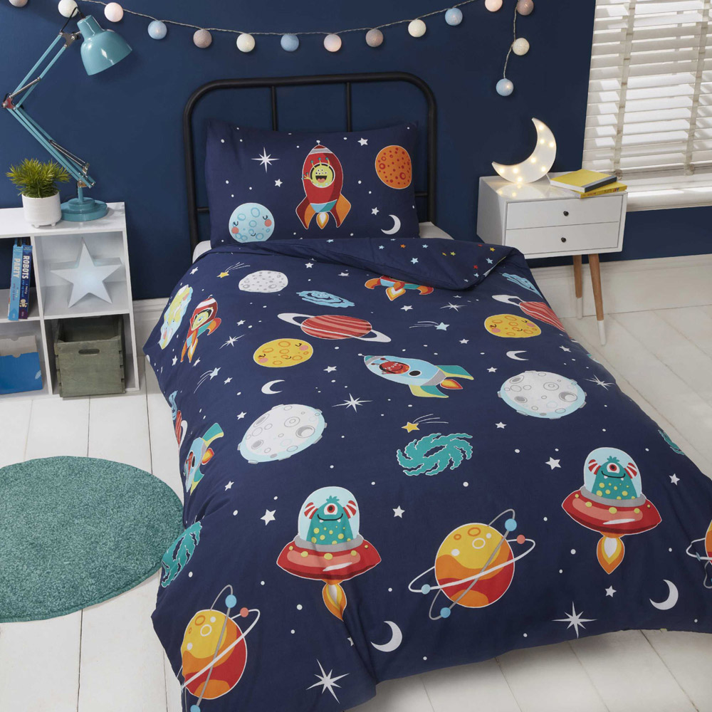 Rapport Home Space and Aliens Toddler Multicolour Duvet Set Image 1