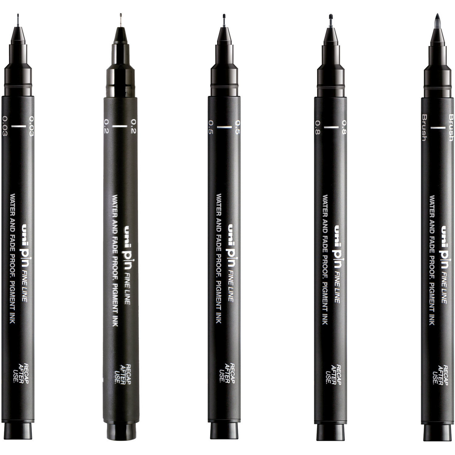 Uniball Pin Black Drawing Pen Fine 5 Pack Image 2