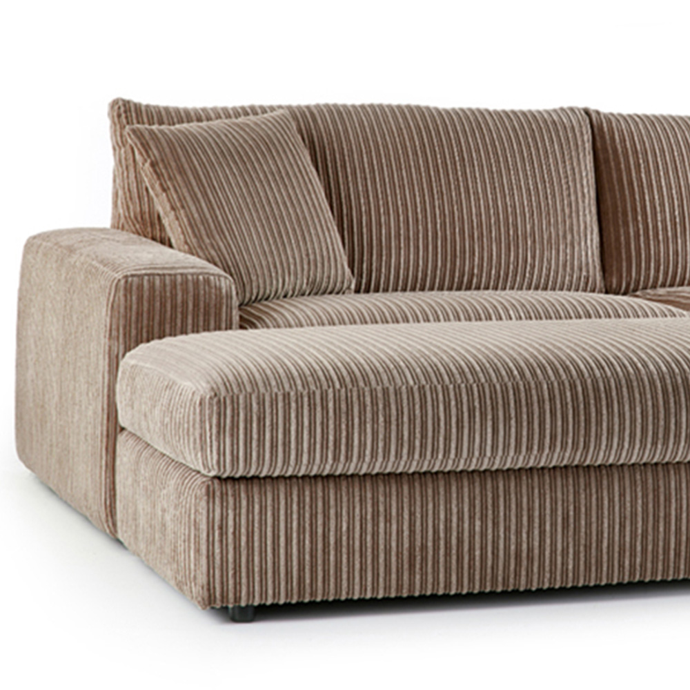 Portland Luciana Luxury 4 Seater Coffee Jumbo Cord Corner Sofa Image 3