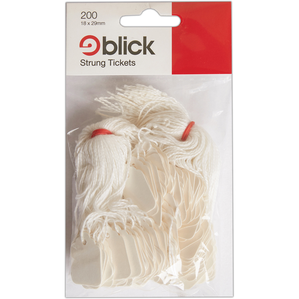 Blick White Rectangular Hanging Tickets 18 x 29mm 200 Pack Image 1