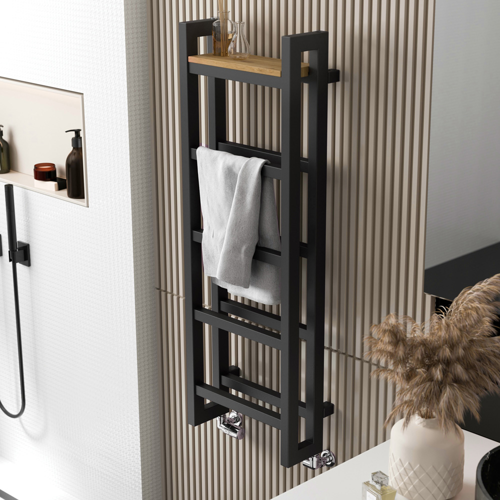 Terma Stand Modern Grey Heated Towel Rail 2097 BTU 1150 x 400mm Image 2