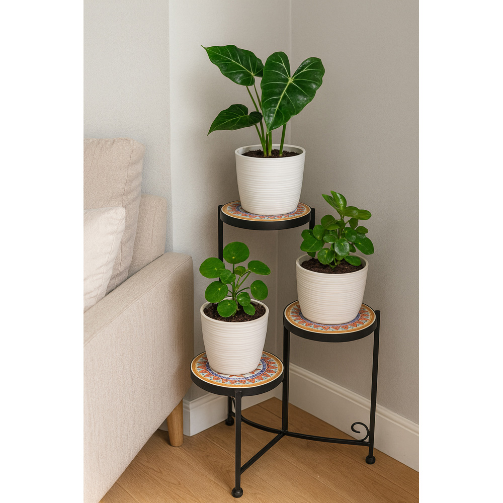 Avilo 3-Tier Mosaic Plant Stand Image 9